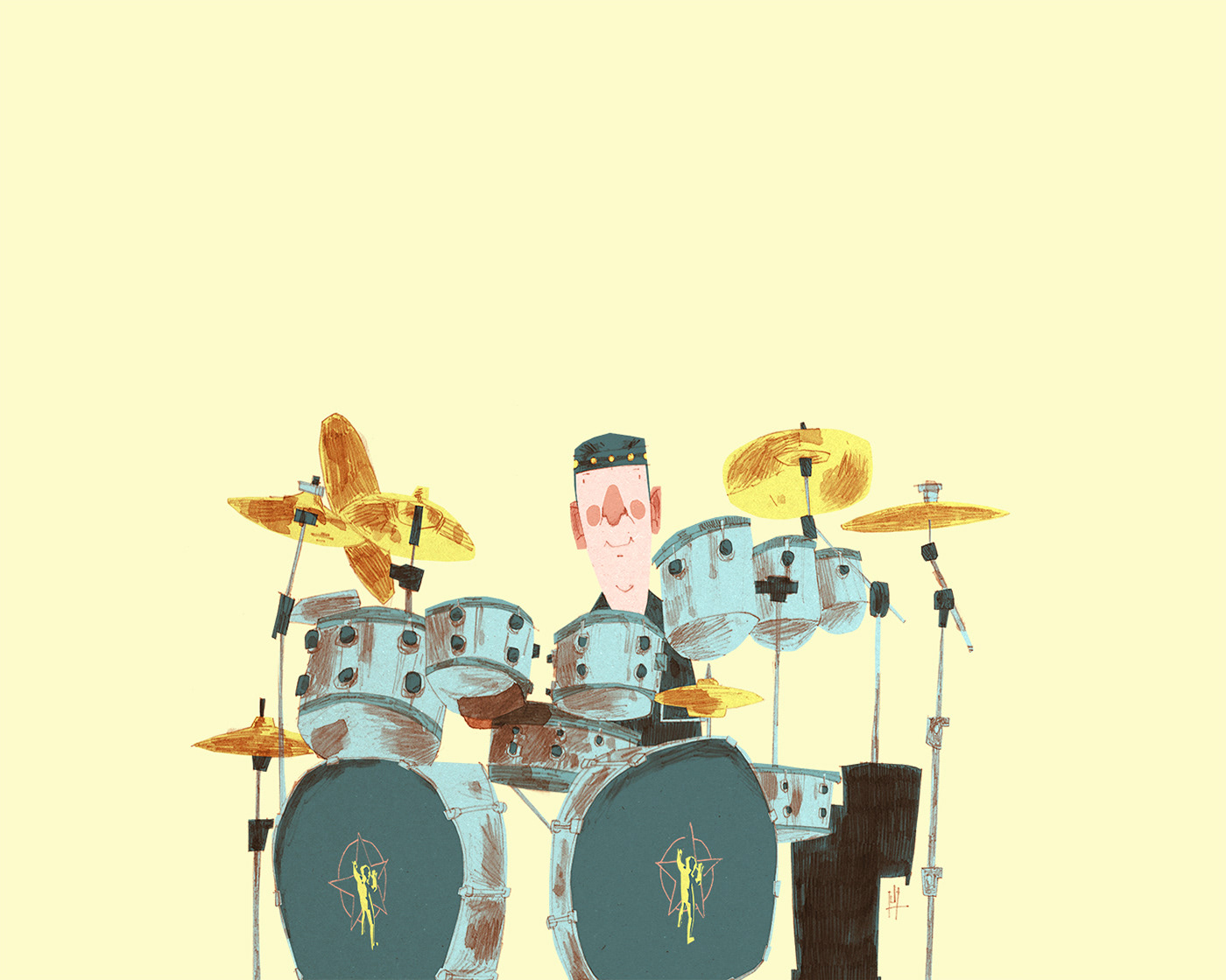 rush neil peart RIP Character music drums drummer 1970s rock portrait