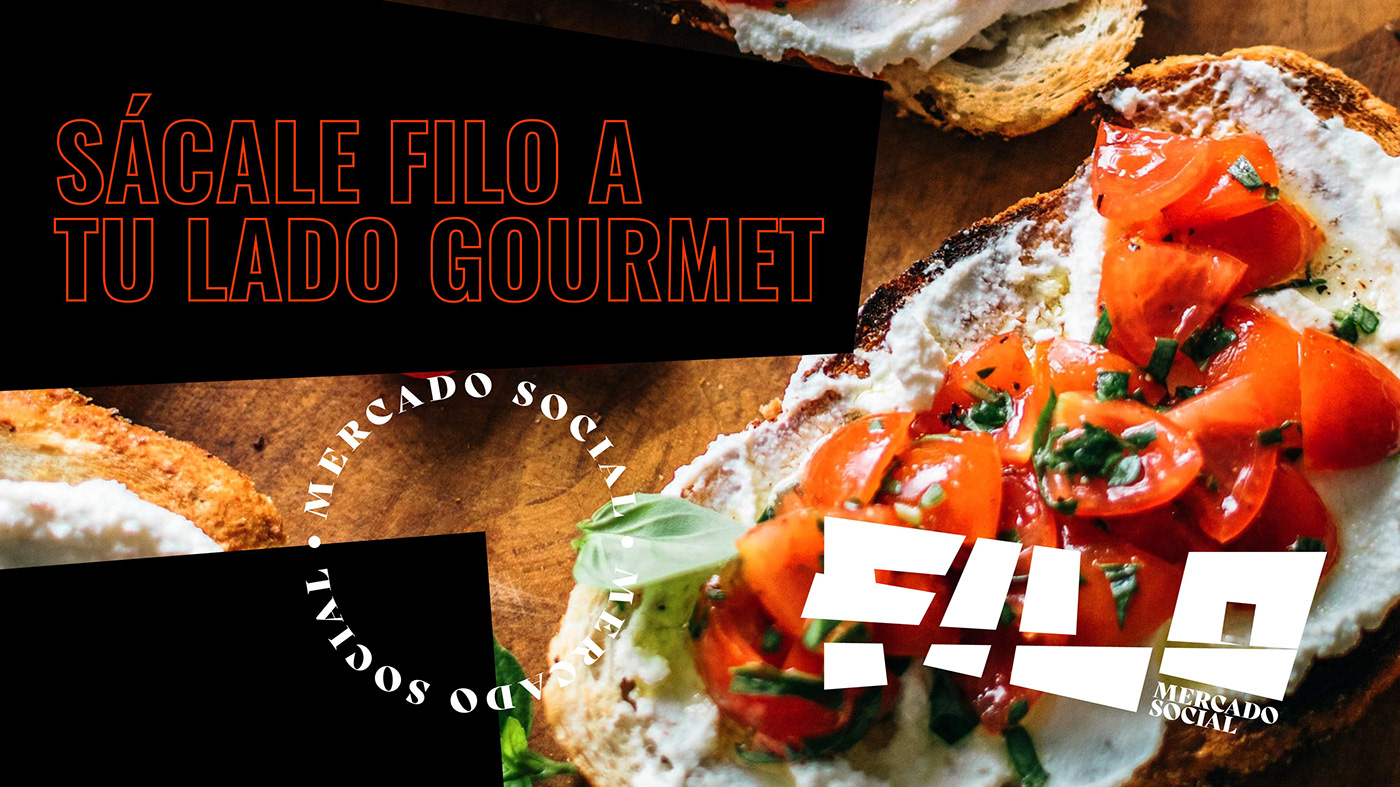 edge Filo food design gourmet Logotype market Mercado mercado social social visual identity