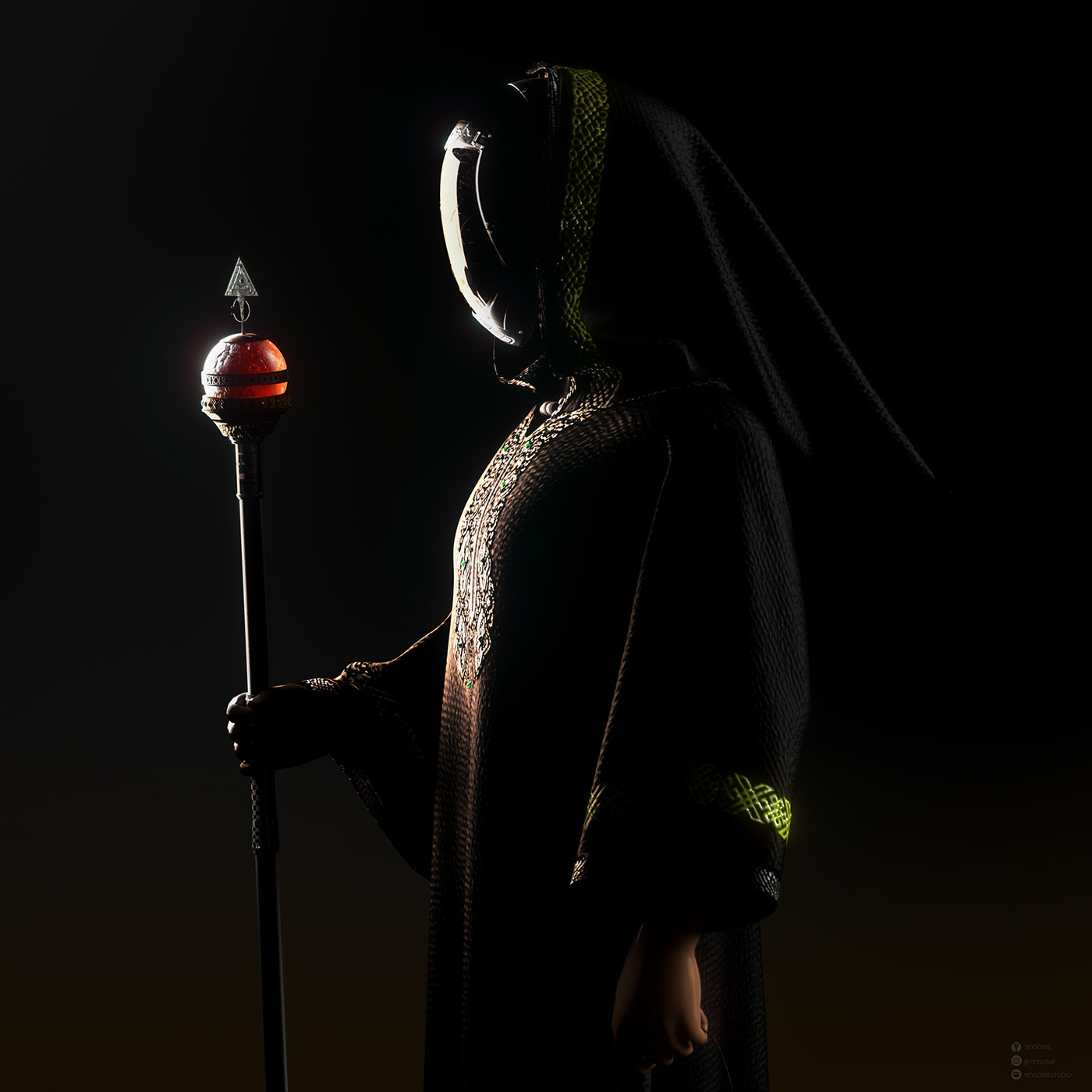 digital3d Character king warrior scepter Helmet sci-fi amazigh Morocco