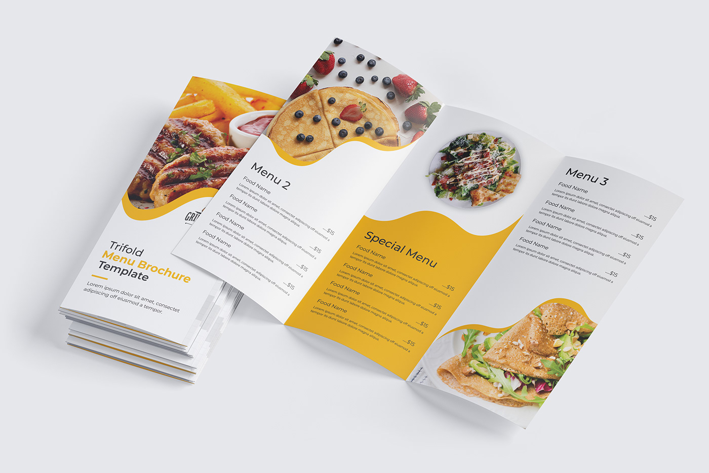 Restaurant Trifold Brochure Template | Food Menu Brochure Design | Trifold Brochure Template Design 