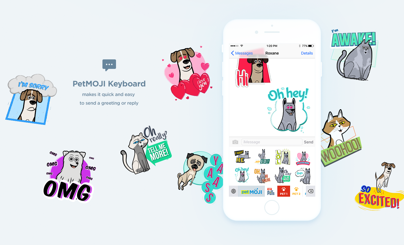 Mobile app Emoji pets animal dog Cat sticker petmoji