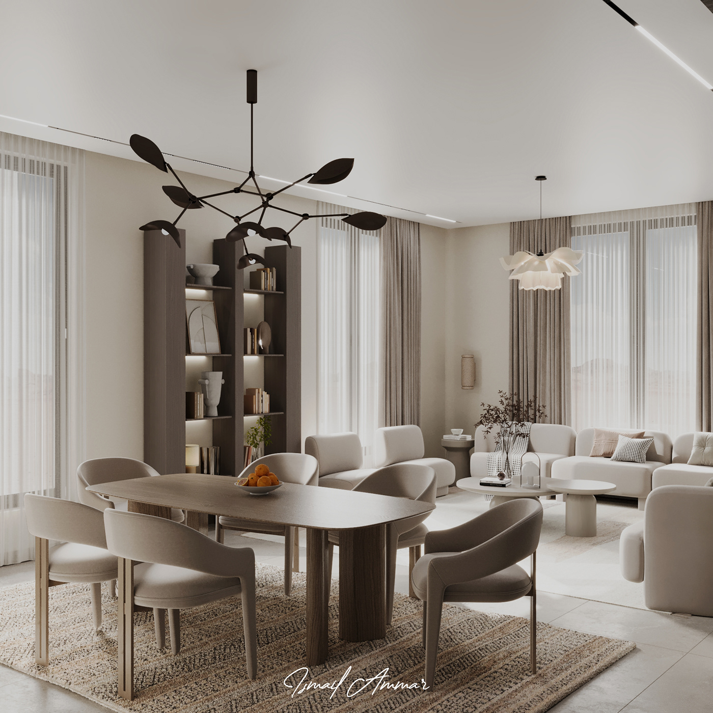 interior design  house dining living room Oman archviz architecture 3ds max CGI corona render 