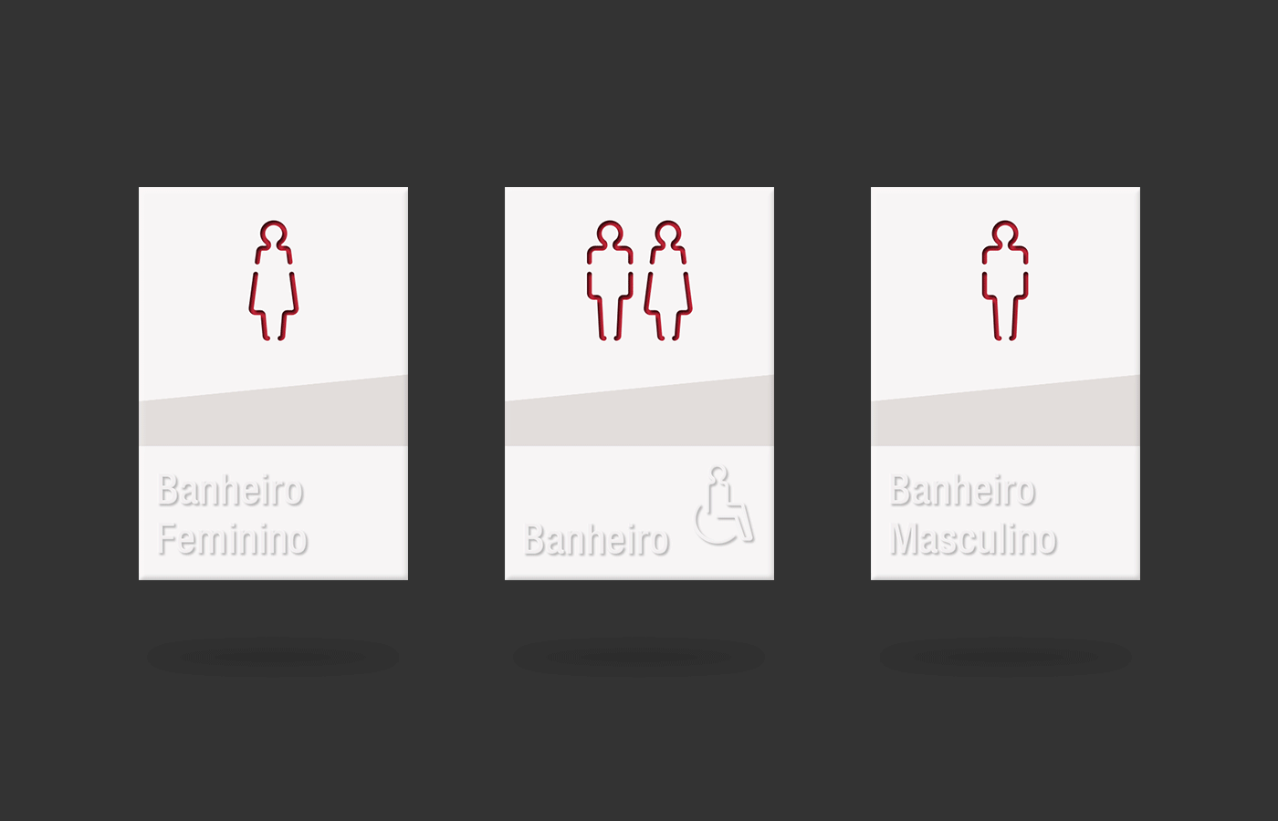 wayfinding Signage system icon design  icons pictogram minimal red vinculo Office
