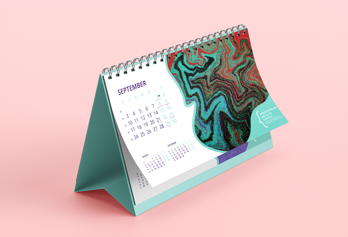 calendar colorful colour medical bright desk calendar graphic design  editorial design  gradient pastel