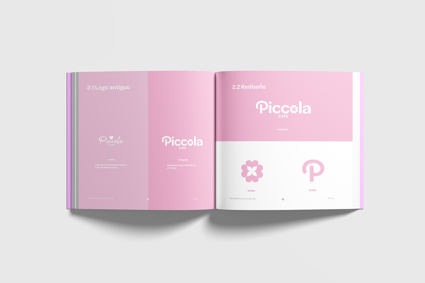 branding  logo pink rosado Manual de Marca Manual de ideantidad