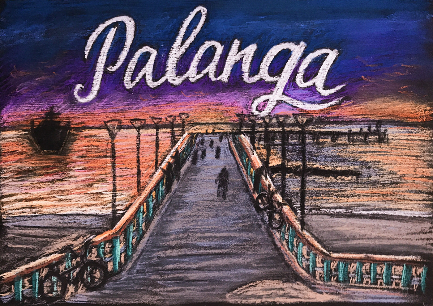 Palanga Pastels lettering Chalk art chalkboard Art typography   soft pastels Illustrator