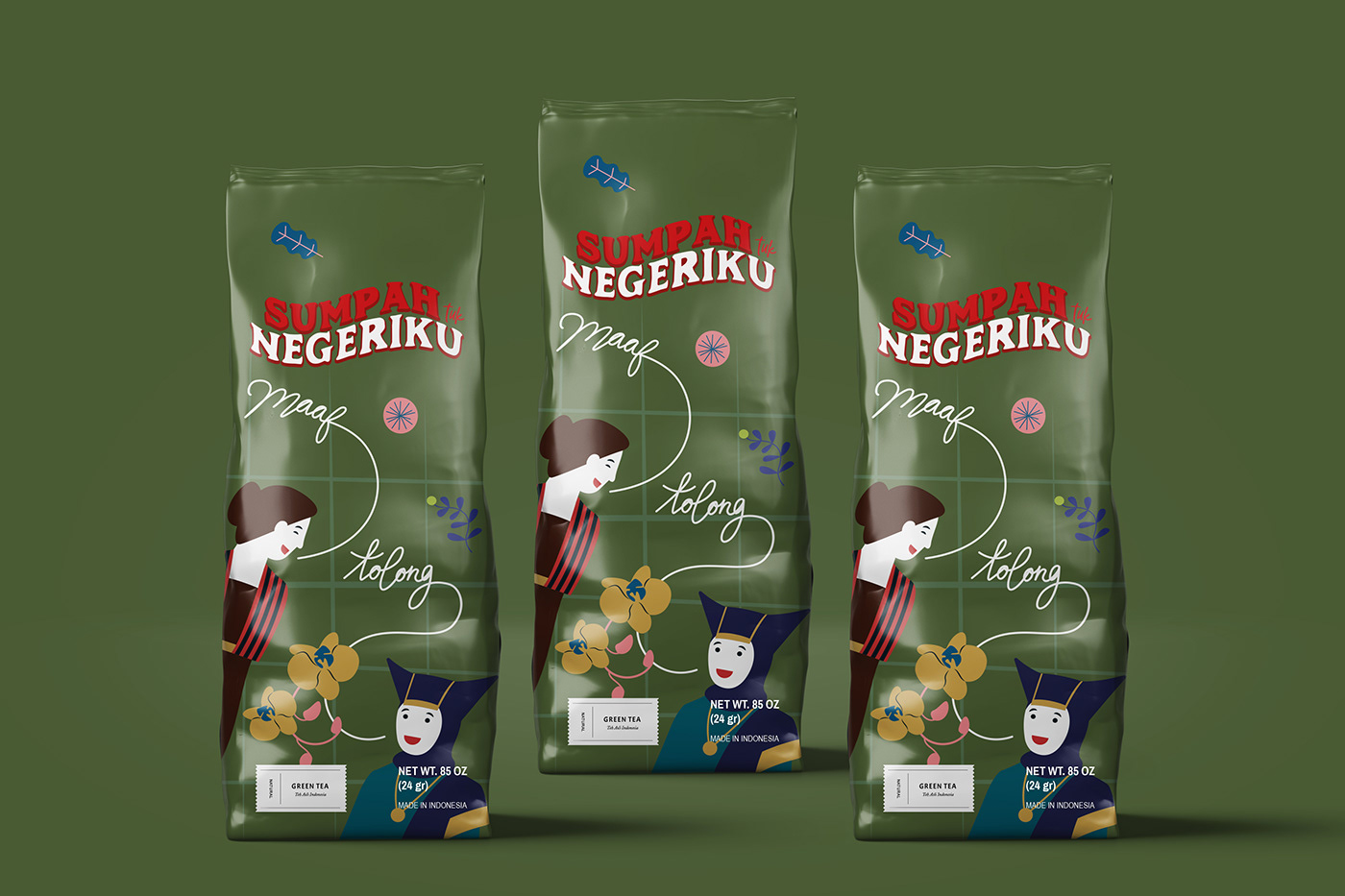 Packaging tea indonesia culture premium luxury design pastel Dynamic modern