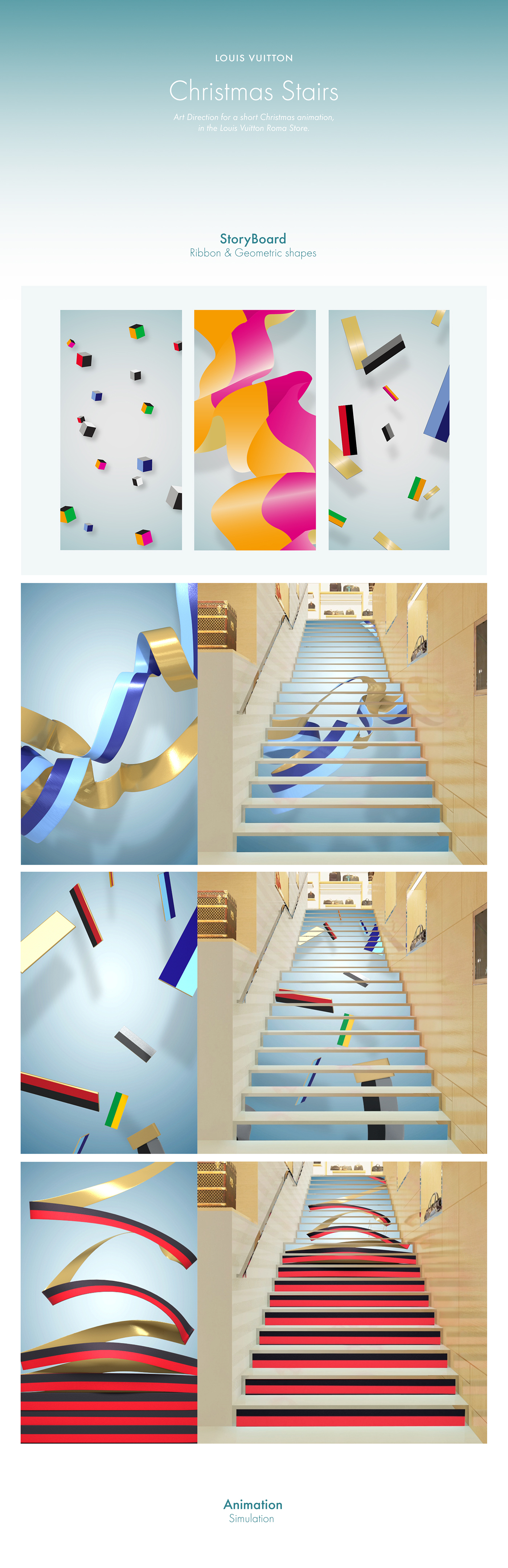 Louis vuitton Christmas stairs noel escaliers 3D