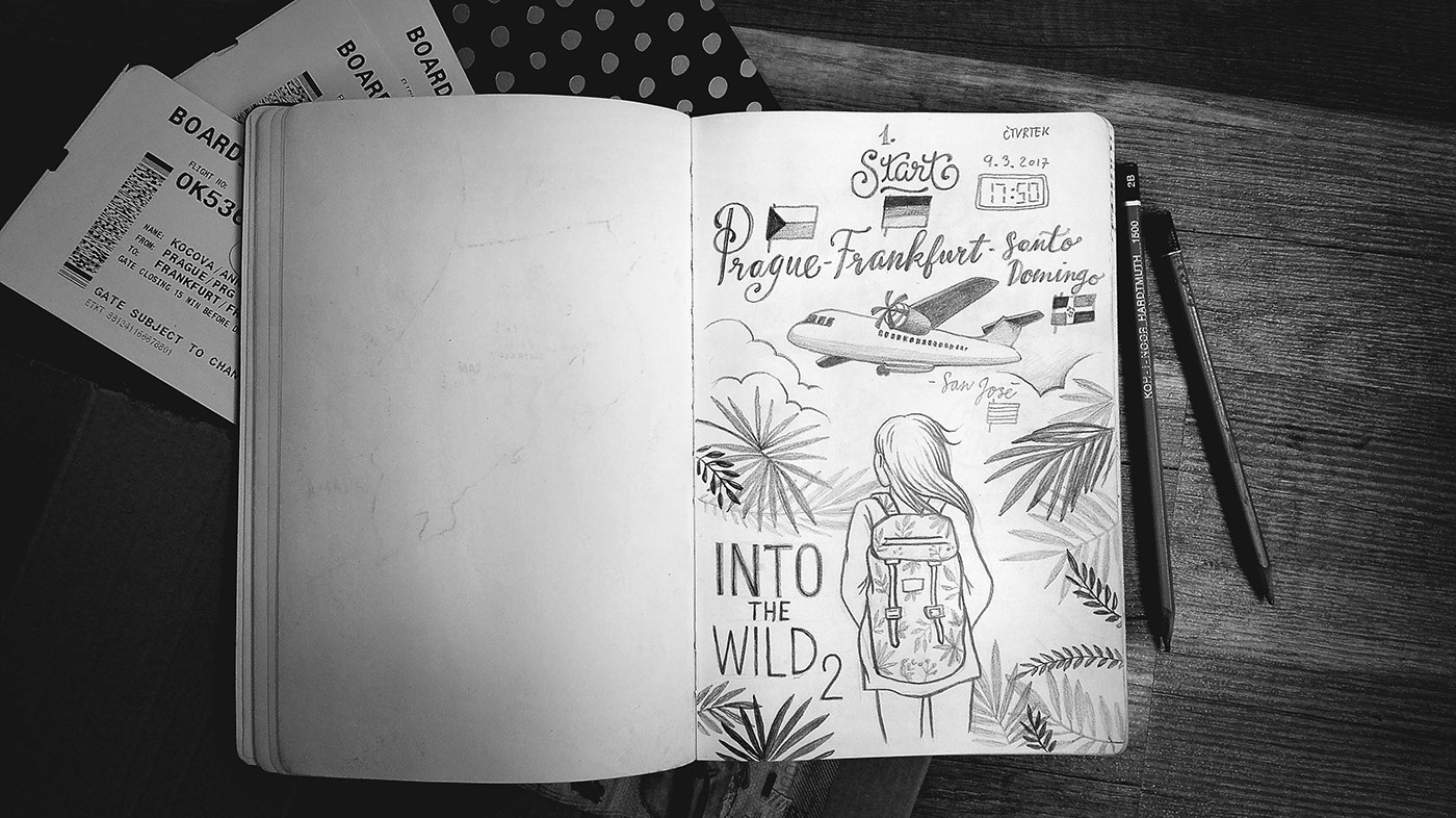 costarica Diary sketchbook Drawing  Backpacker ILLUSTRATION  traveling Travel travel diary sketch