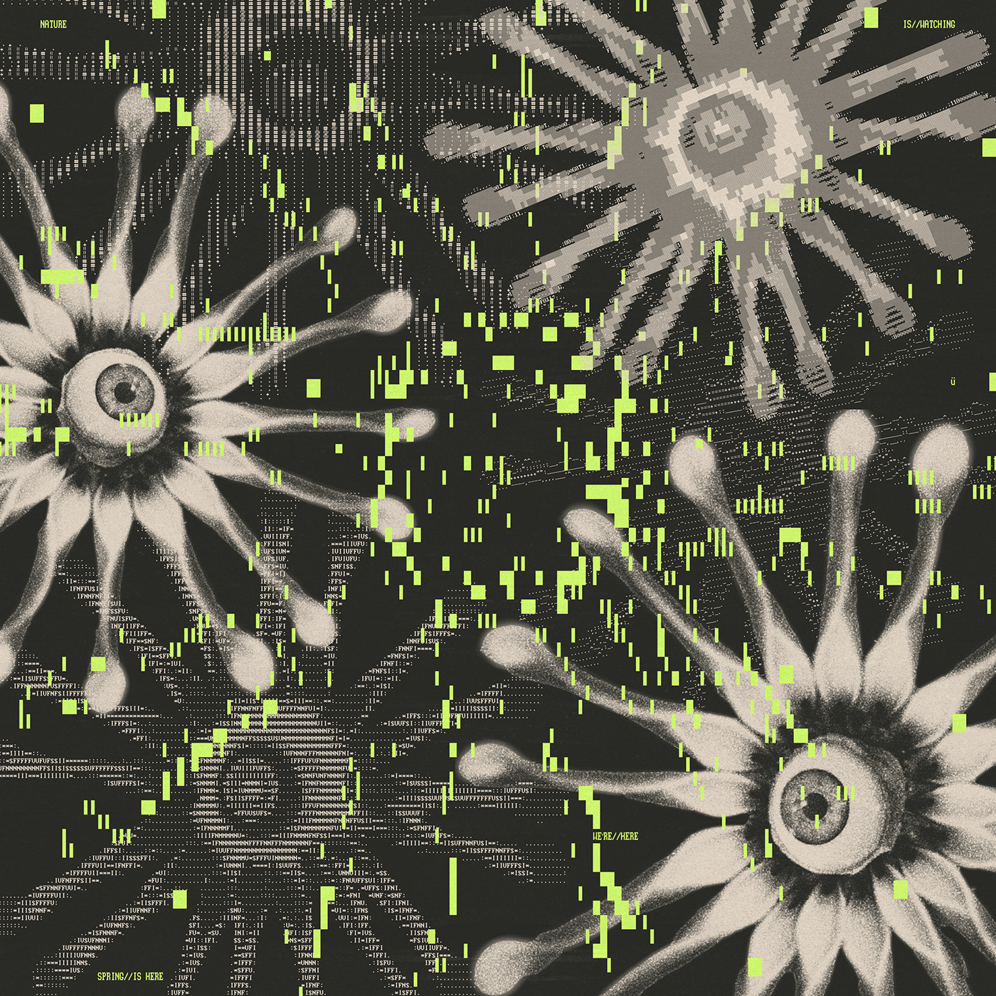Acid Graphics Digital Art  artwork glitch art ascii dreamcore Flowers eyes trippy graphic design 