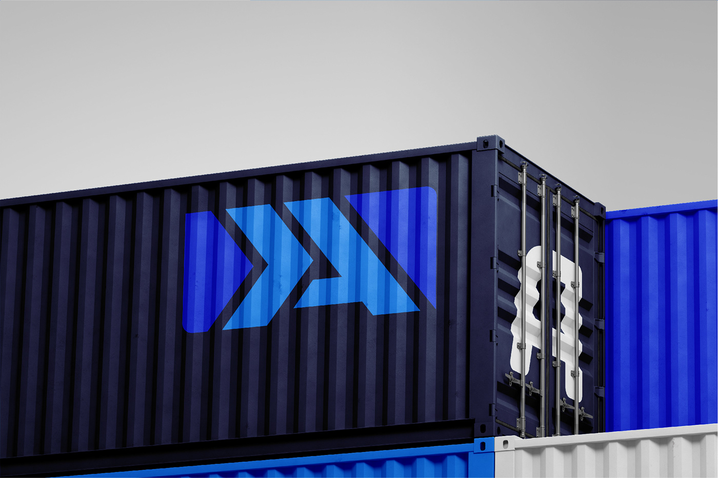 brand identity container energy identidade visual industrial logo blue Logo Design oil services transportation