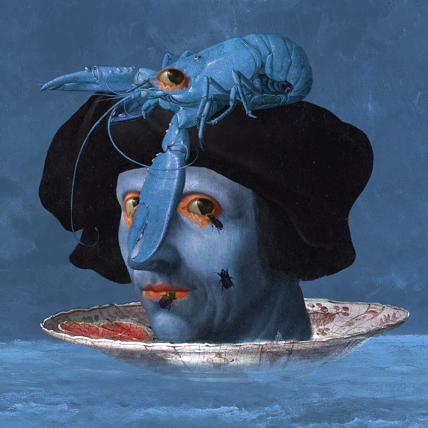 darkart Digital Collage lobster portraıt renaıssance Rijksmuseum sercodelıc surrealism surrealportraıt