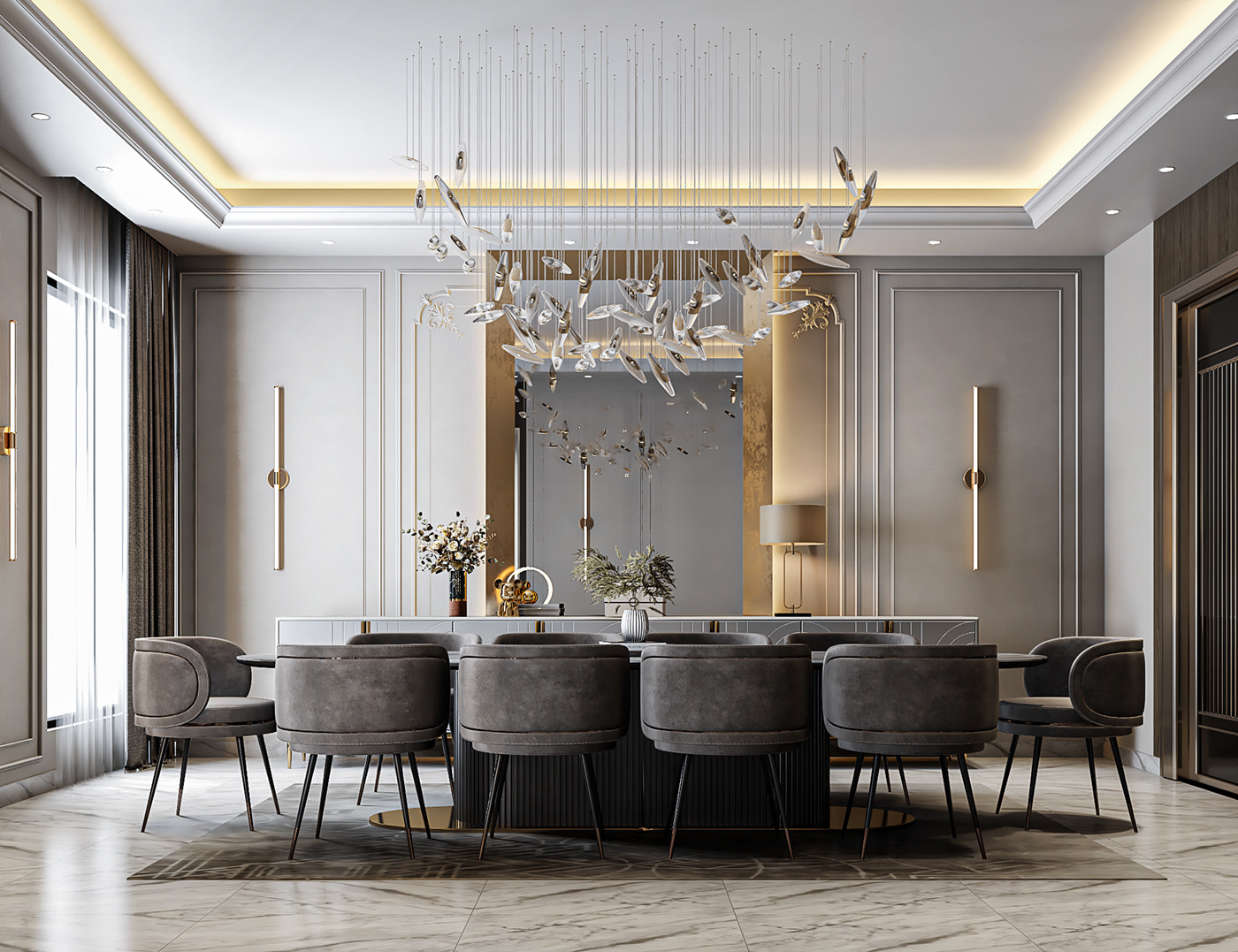 archviz CGI contemporary design dining Interior interior design  modern visualization vray