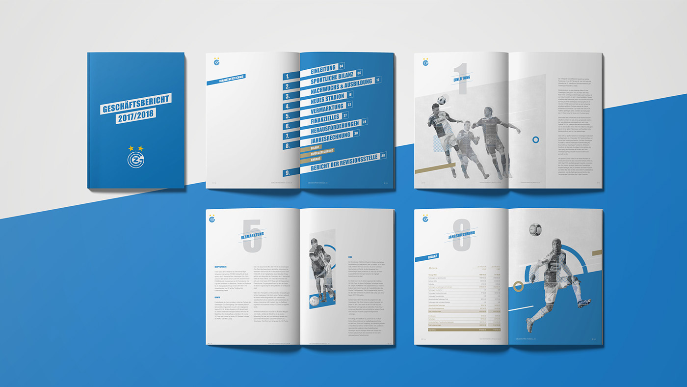 annual report financial report football graphic design  Grasshoppers Key Visuals sport Switzerland Zurich