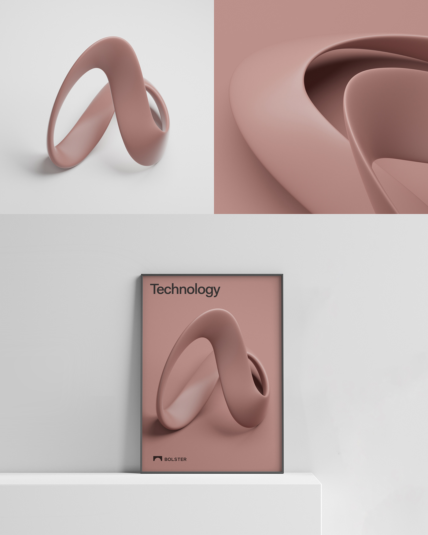 3D branding  deepshape deepyellow digital geometry logo shape Bolster poster