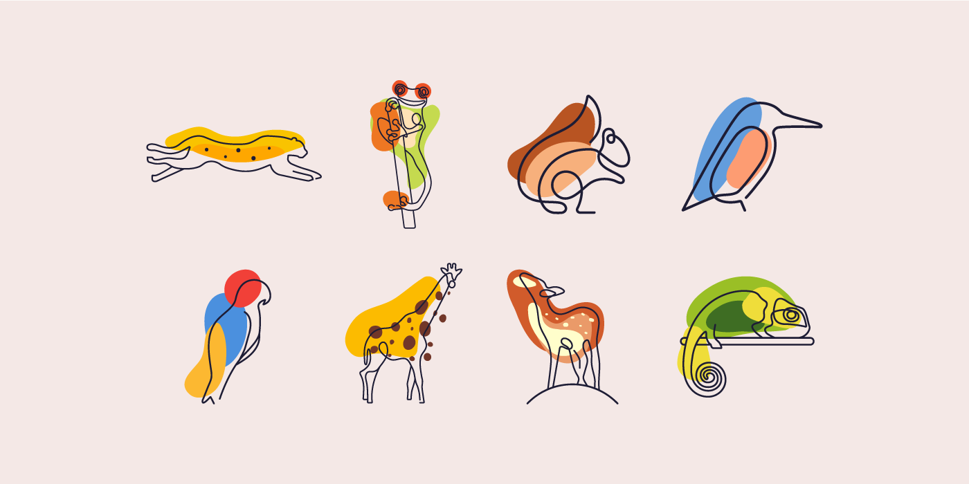 animals bird color logo Logo Design Minimalism