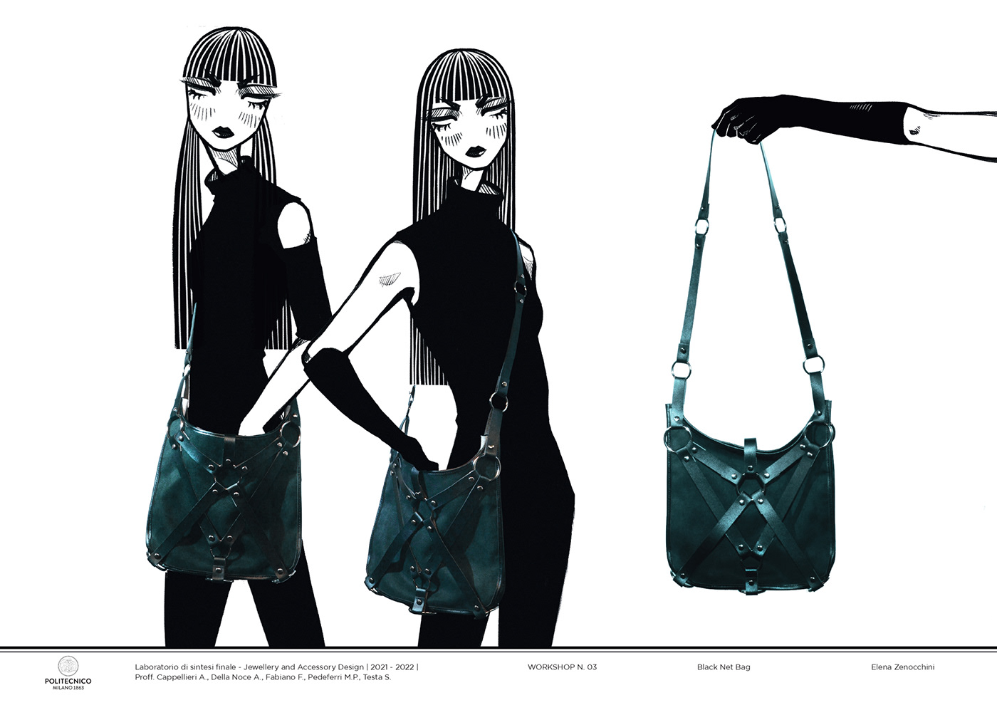 accessories accessory design bag design design Fashion  fashion design harness leather politecnico di milano sintesi finale