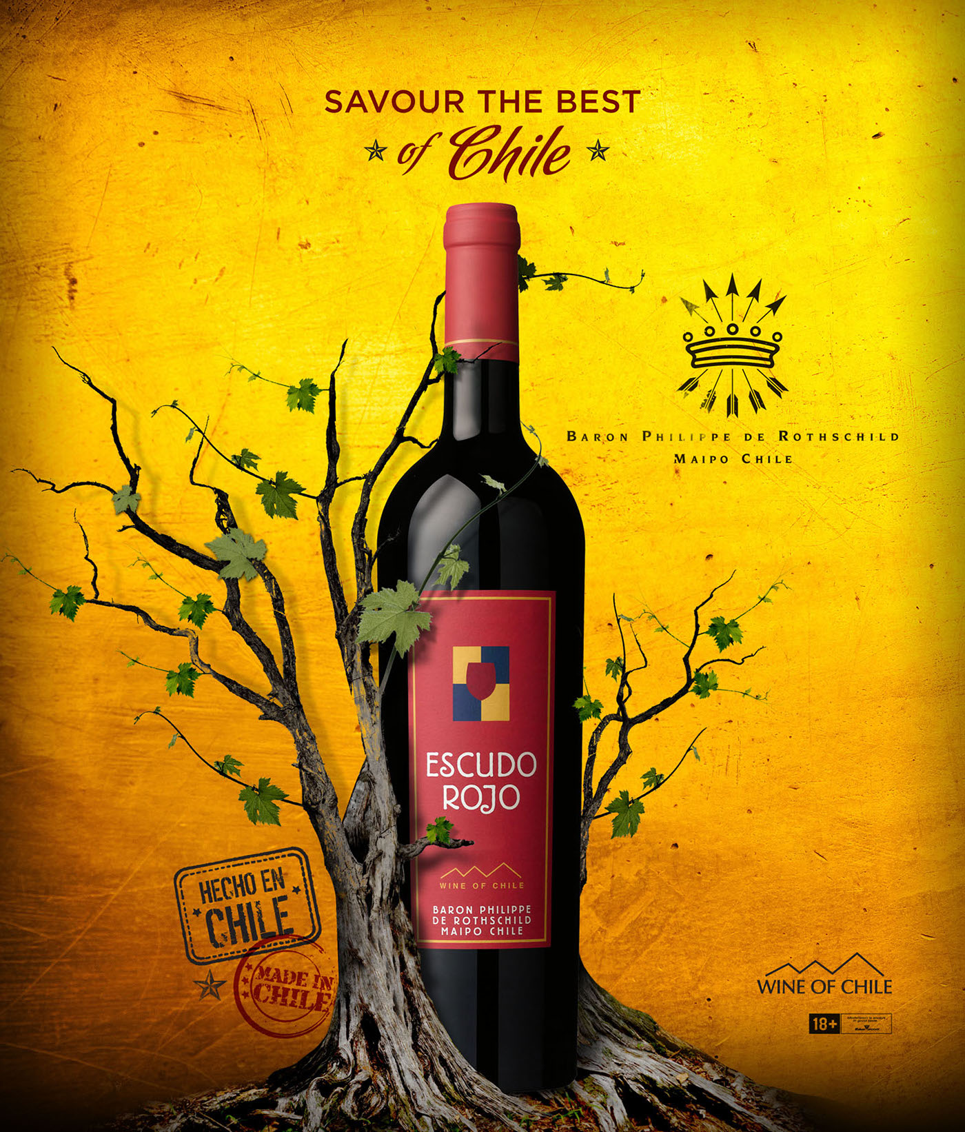 escudo rojo baron philippe de ezi Wine Marketing wine ad wine pulicite constellation