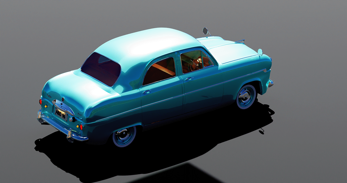 3D 3d modeling blender car Classic Ford Realism realistic Render zephyr