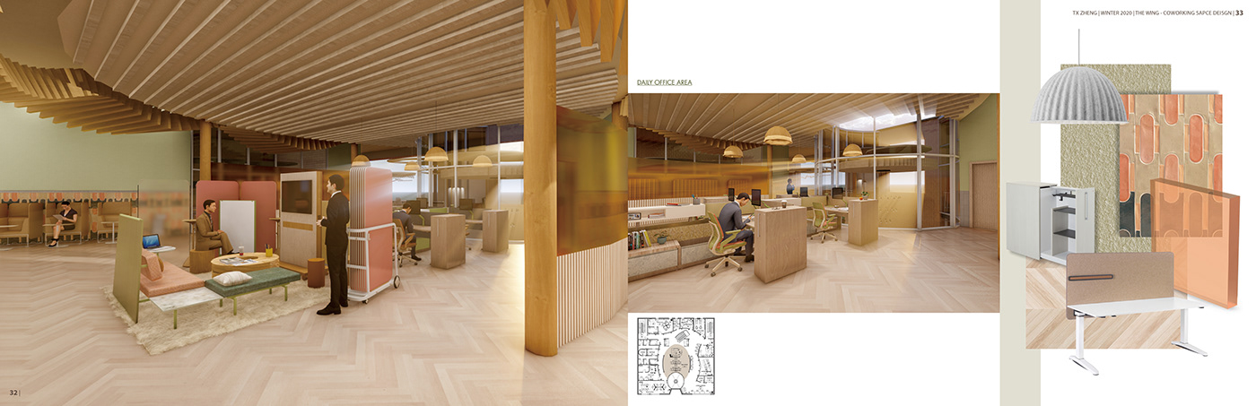 co-working space design Interior interior design  lumion Office SCAD The Wing
