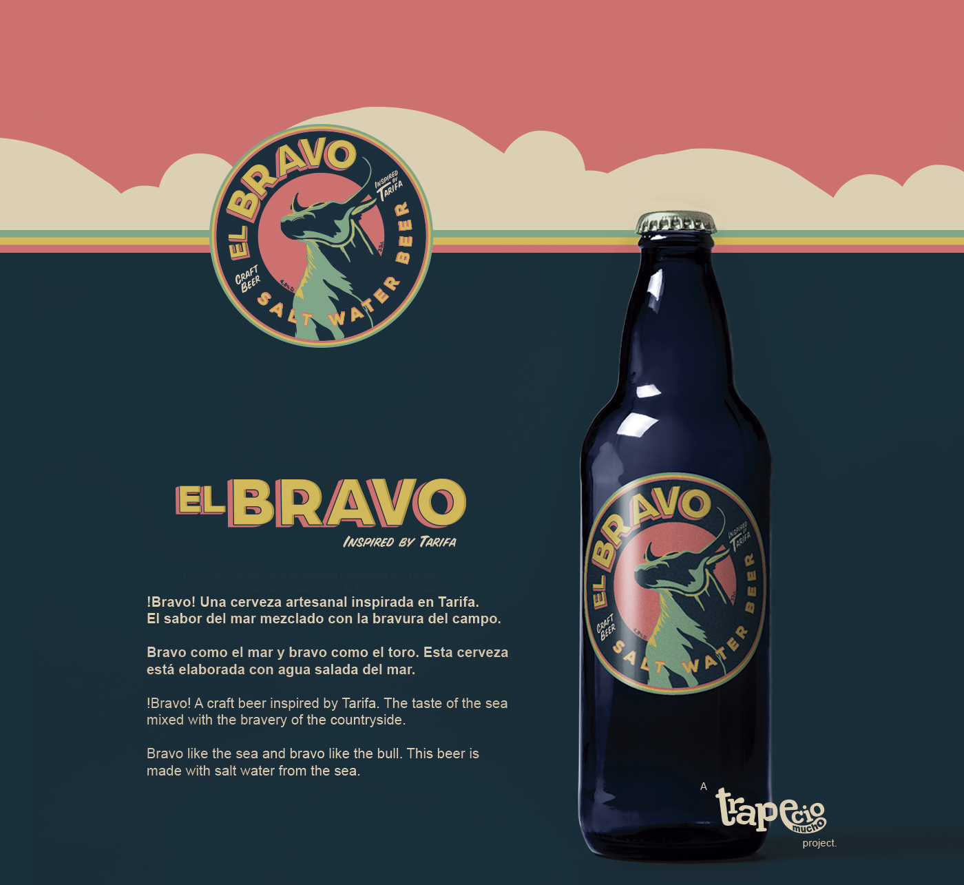 beer Label cerveza etiqueta Packaging bull beach spain ILLUSTRATION  Tarifa
