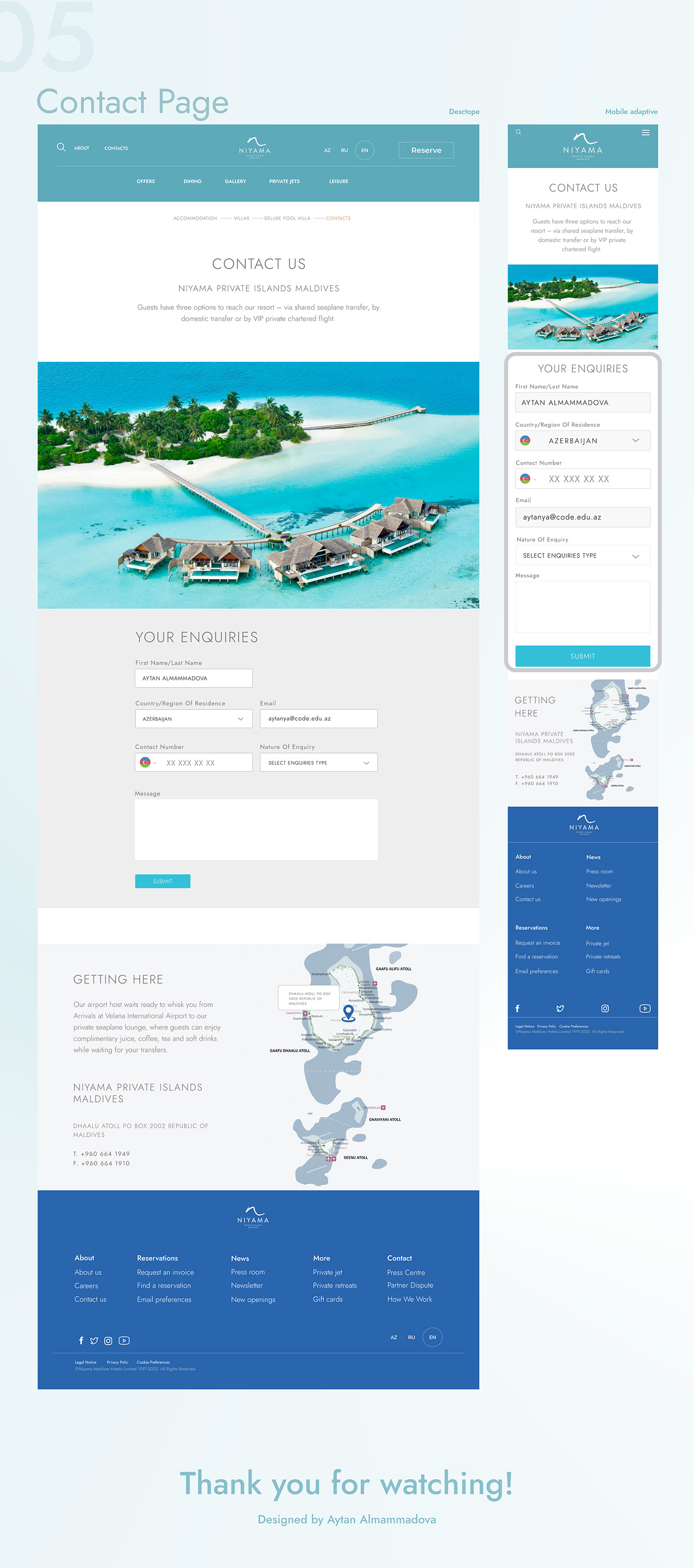 hotel Maldives mobile adaptive Web Web Design  Website tourism Travel ui design ux/ui