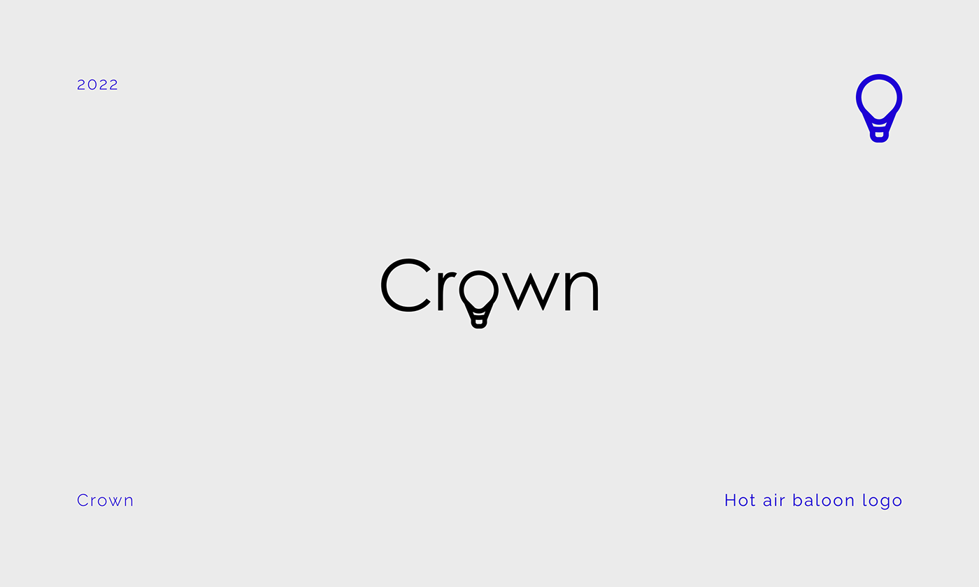 Hot air balloon logo for Daily Logo Challenge for a company called "Crown". 
