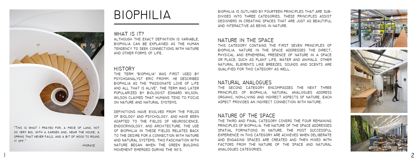 interior design  biophilia Design 6 philadelphia university research book