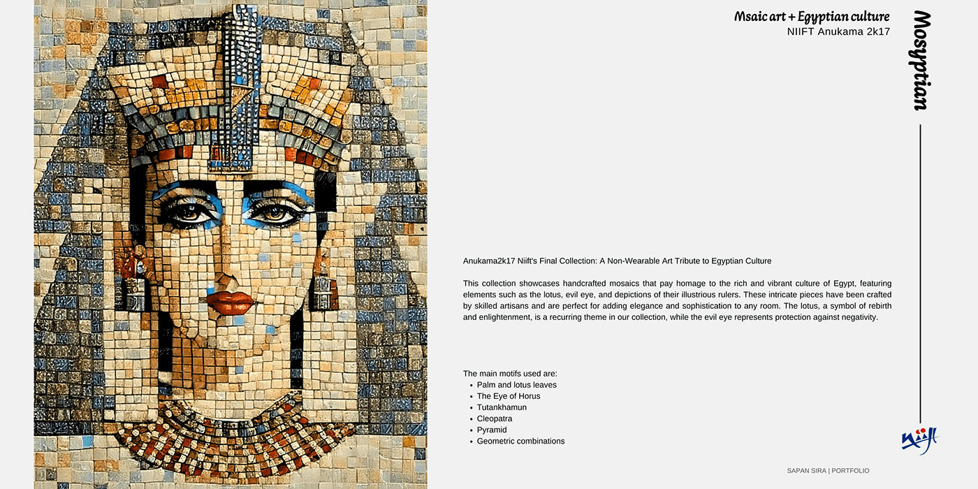 abstract egyptian handmade handwork mosaic pattern portfolio design process Fashion  niift work