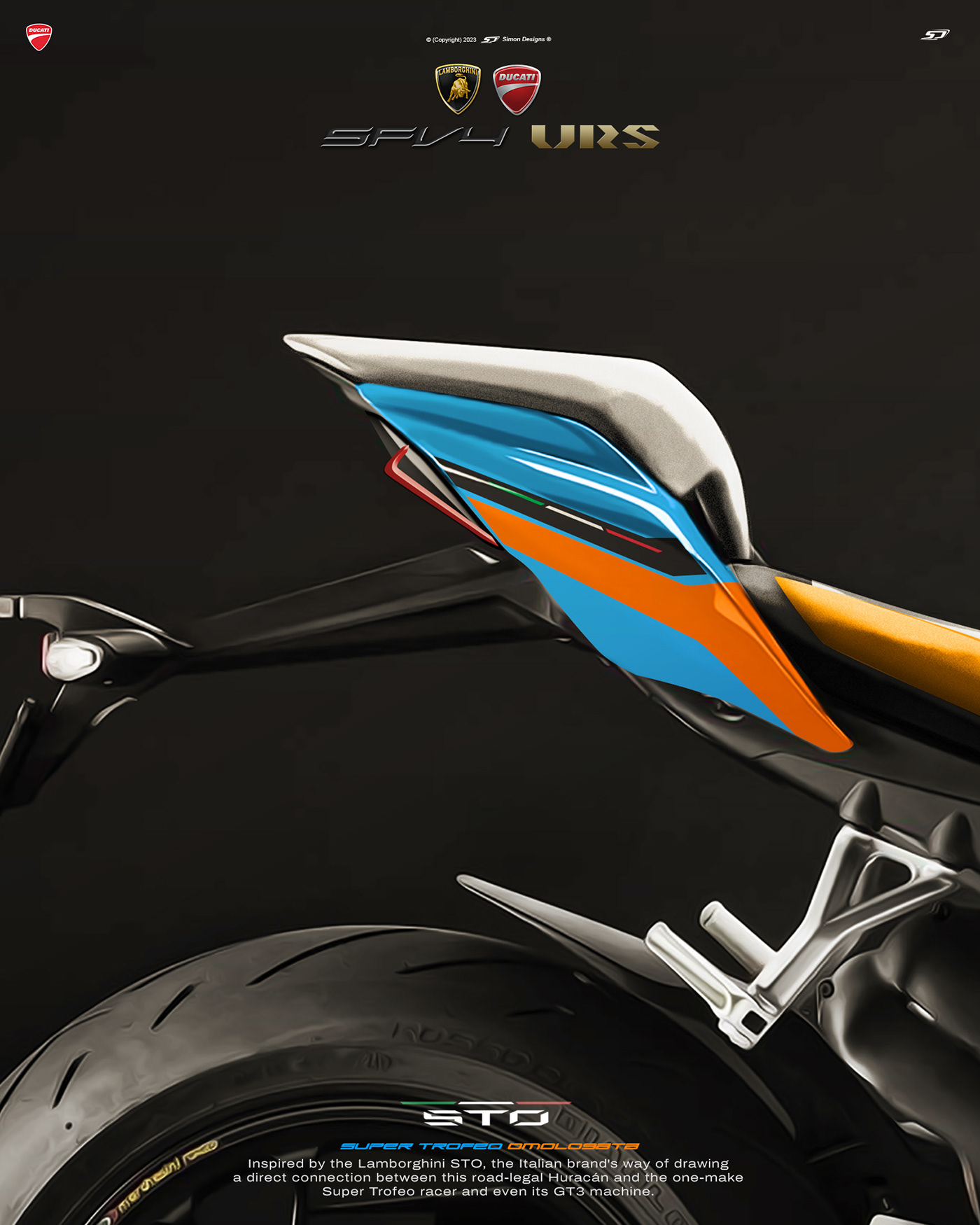 Simon Designs designer motorcycle design Automotive design Ducati lamborghini sto art ducati sfv4 lamborghini sto