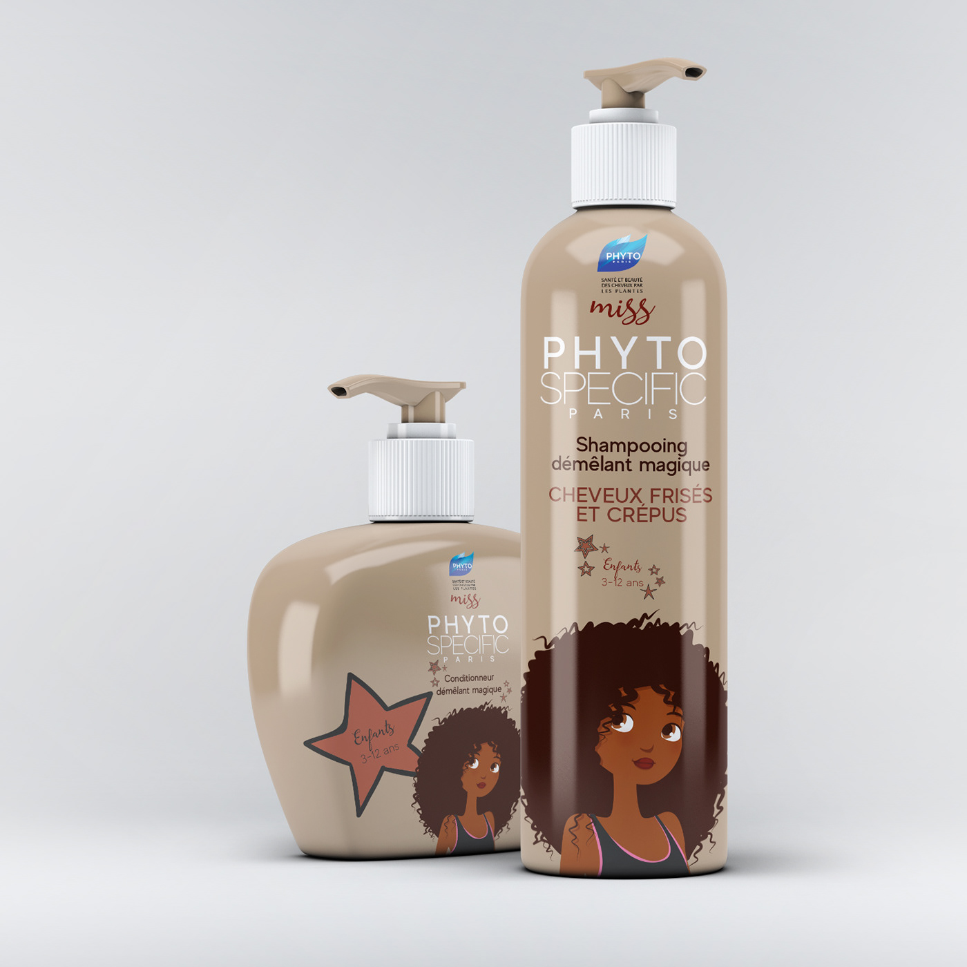 branding  design hair products Advertising  phyto curly graphic cute girly