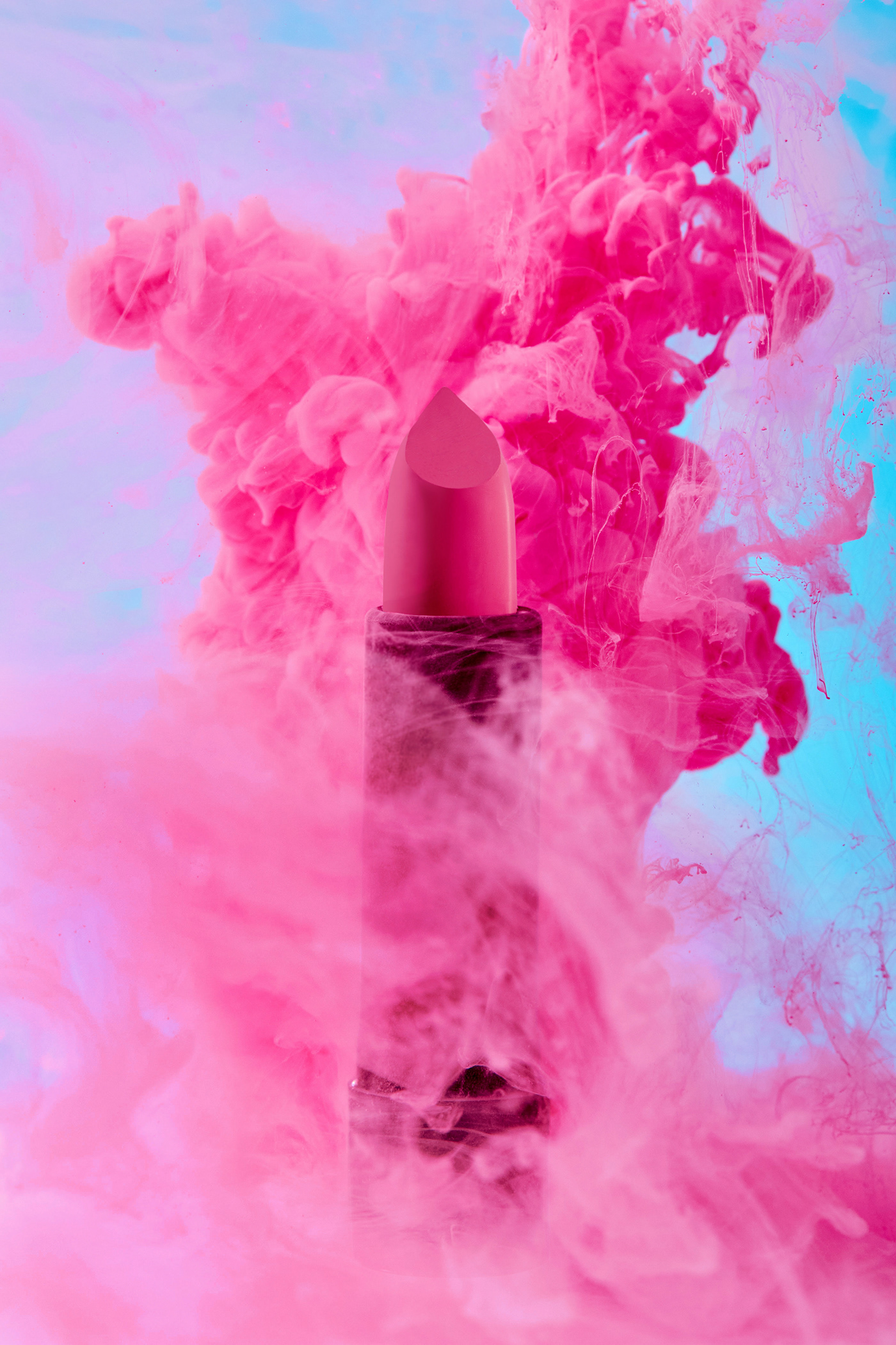 beauty blue clouds cosmetics lipstick Liquid makeup pink product
