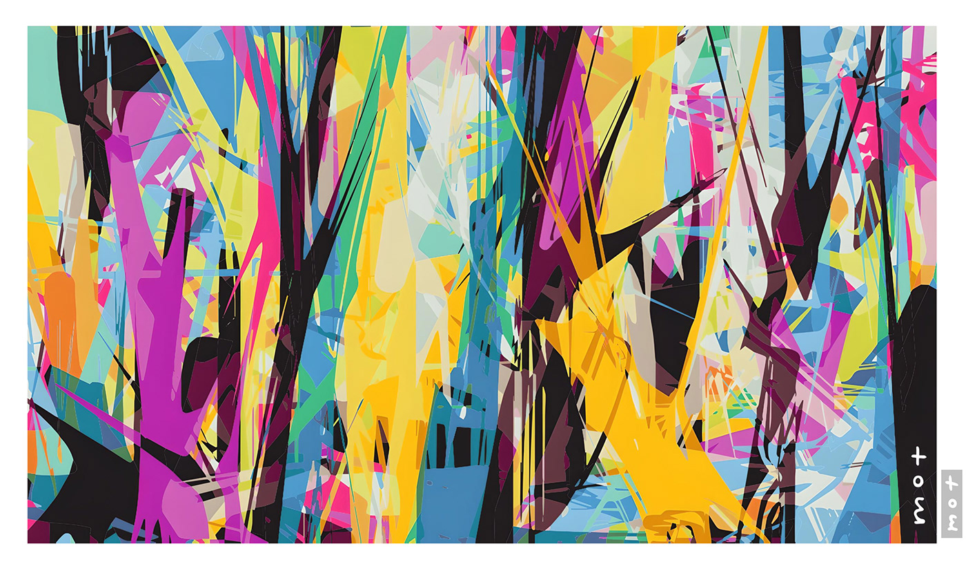 Tom Sawyer Abstract Art pattern art color design mot-art screenprint acrylic on canvas Textiles 장난감