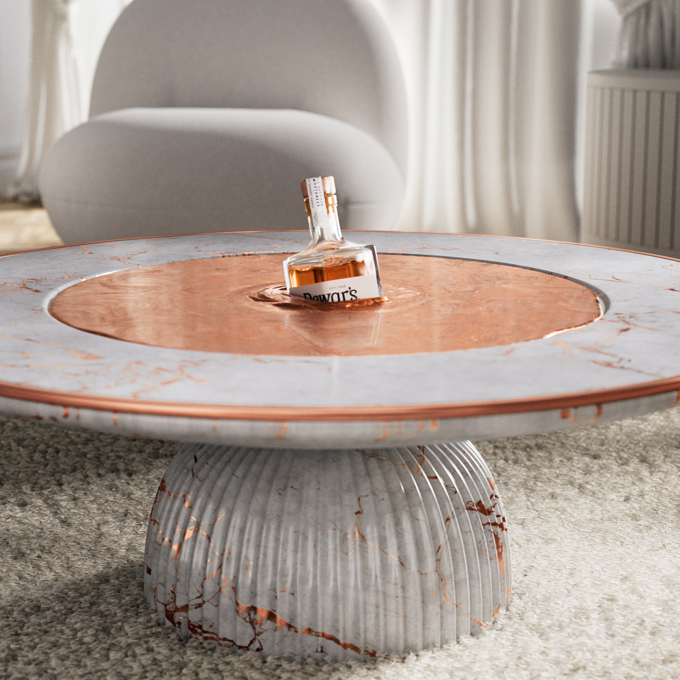 Whiskey commercial Dewars alcohol design baroque modern interior design  Fluid Simulation motion graphics 