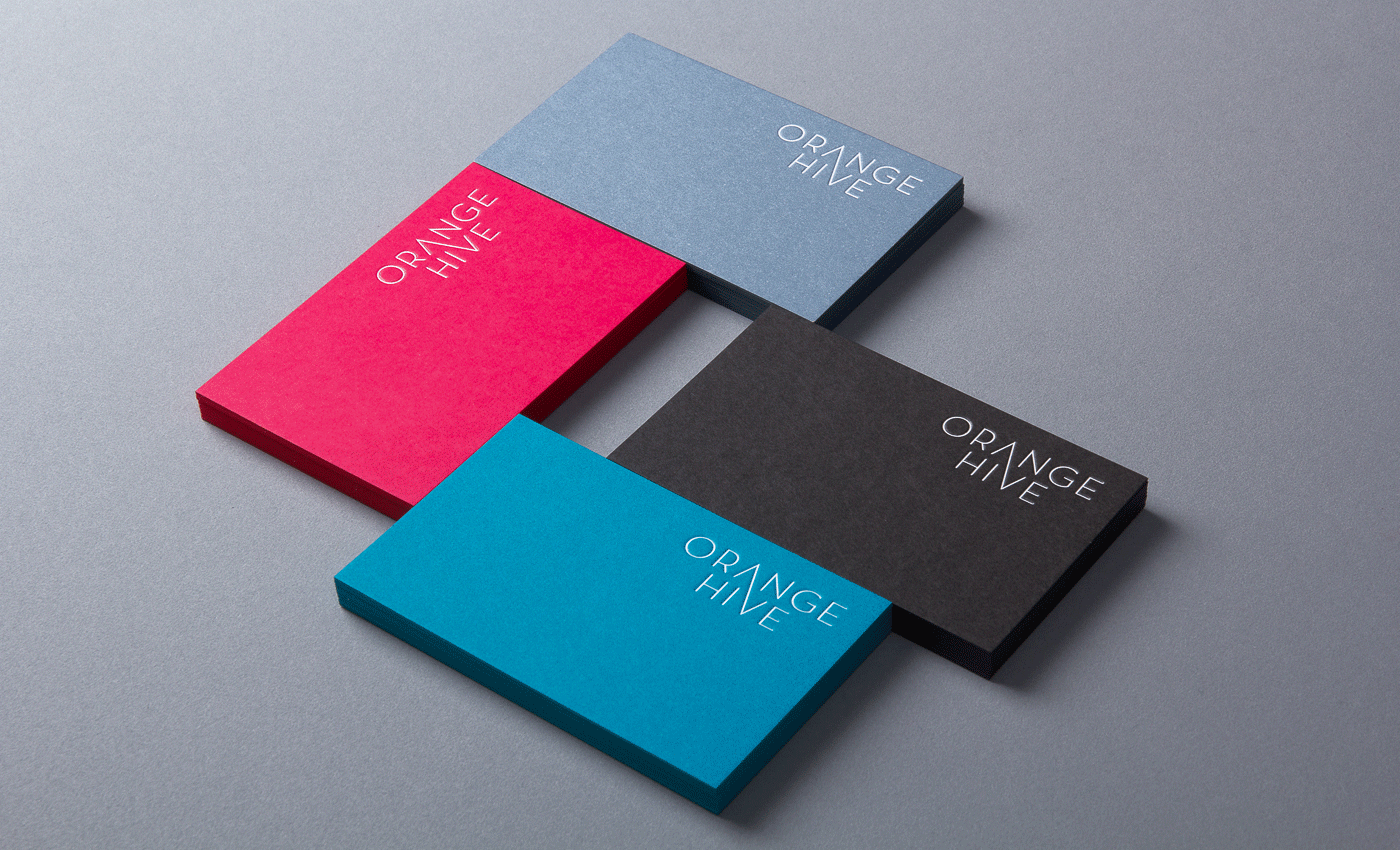 Stationery design agency business cards Printing embossing pantone