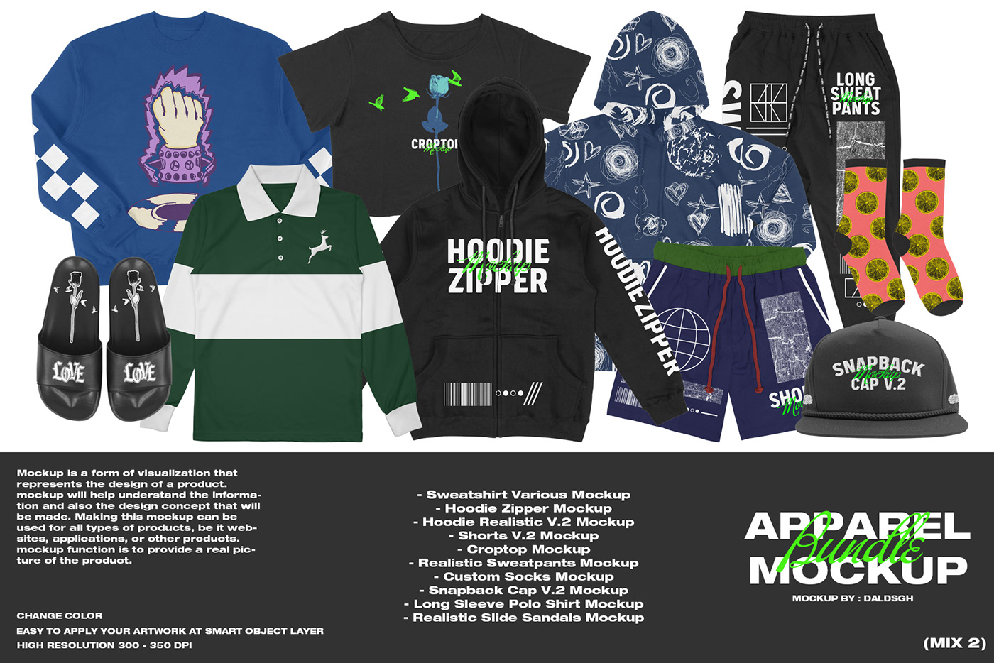 apparel Mockup Clothing bundle product design  branding  Fashion  merchandise brand identity template