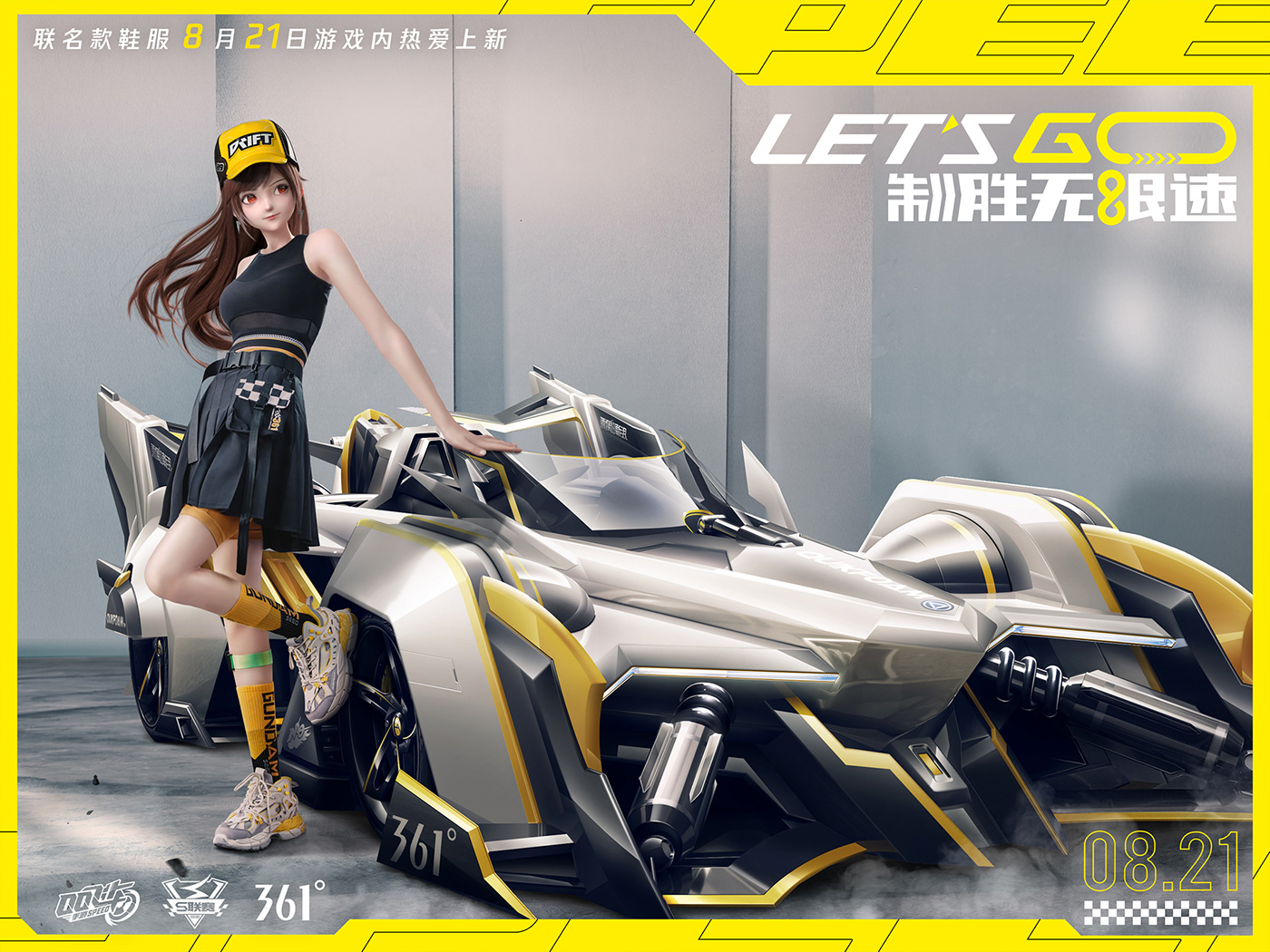 3D box car drift future girl octane race speed type