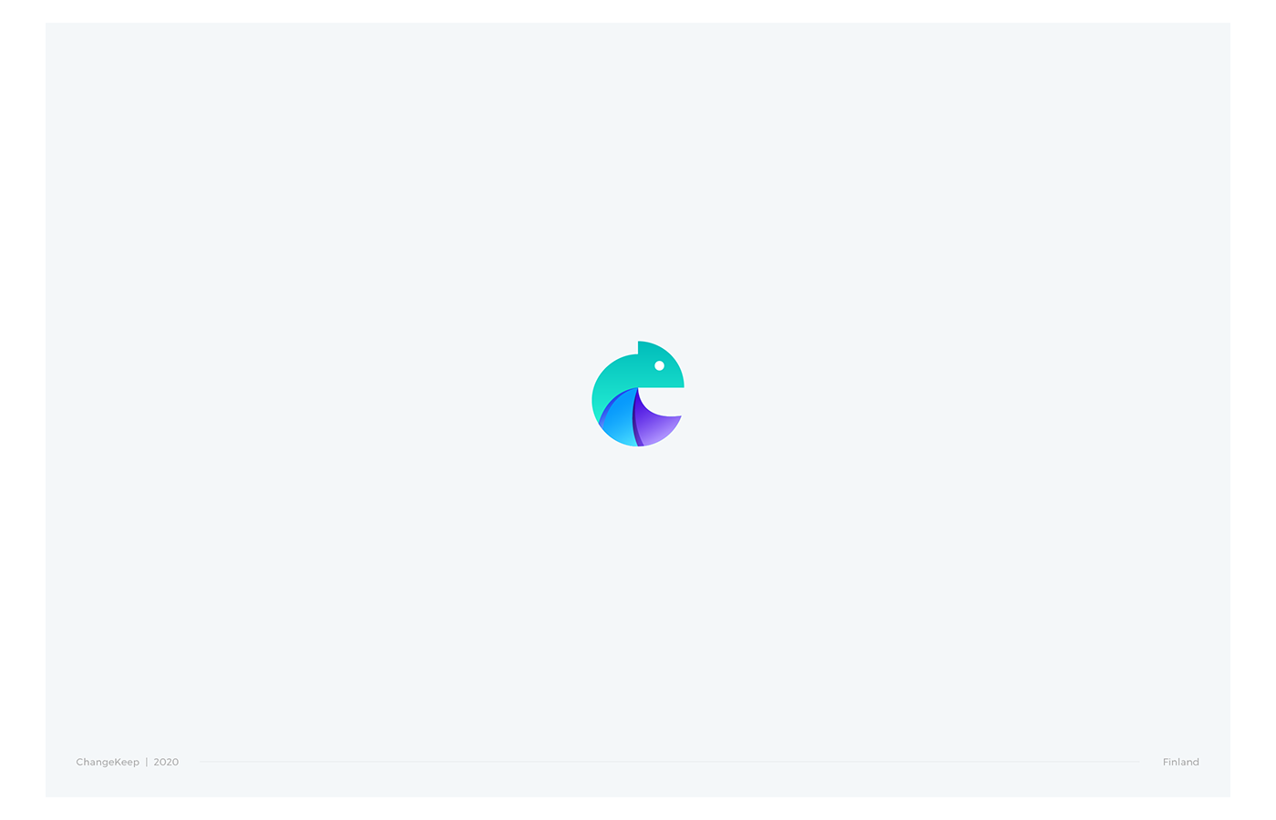 Colorful, geometric chameleon logo mark.