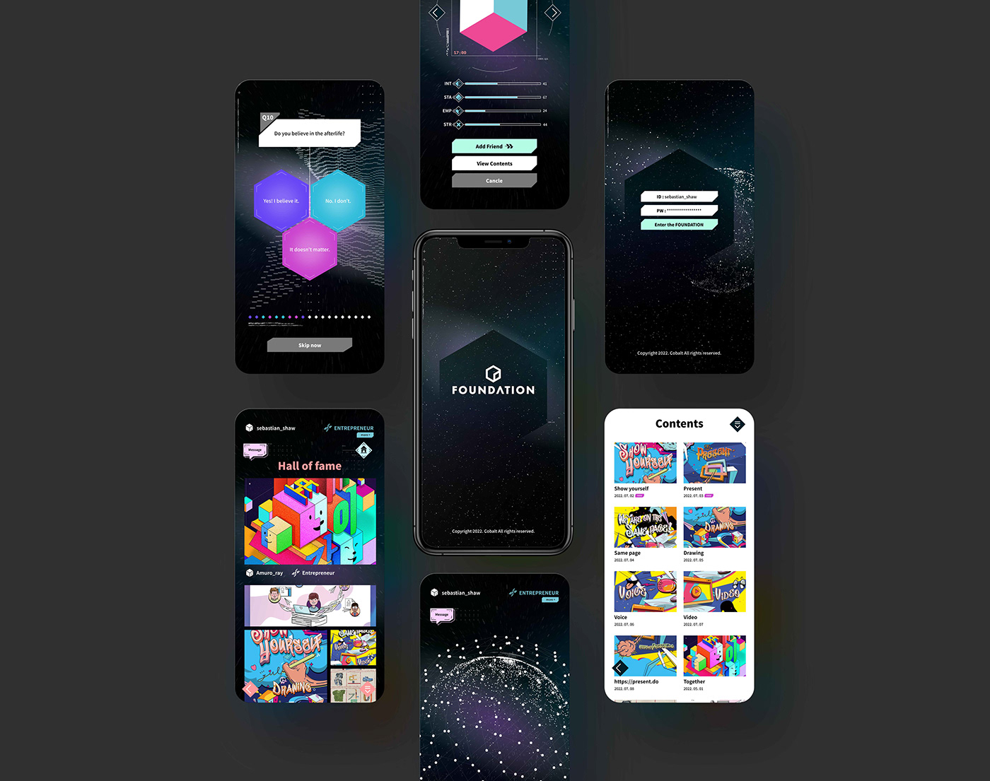 app design UI/UX brand identity creator avatar portfolio visual identity nft