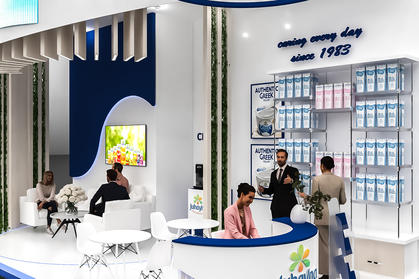 booth design Gulfood exhibition stand expo dubai Advertising  Stand 3D interior design  visualization