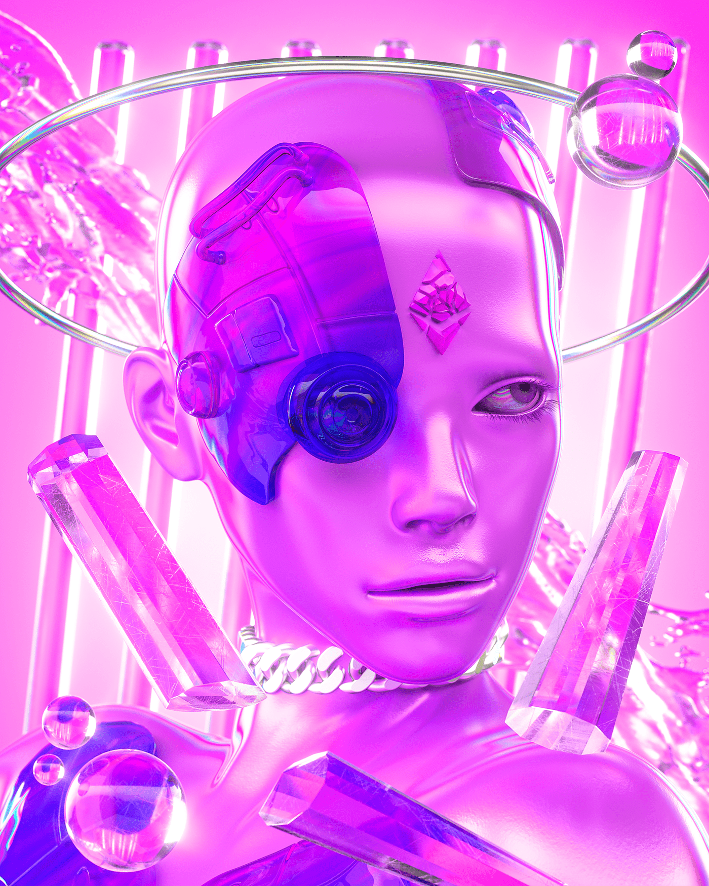 3D 3D Character abstract cinema4d crystal daz3d glow photoshop pink trippy