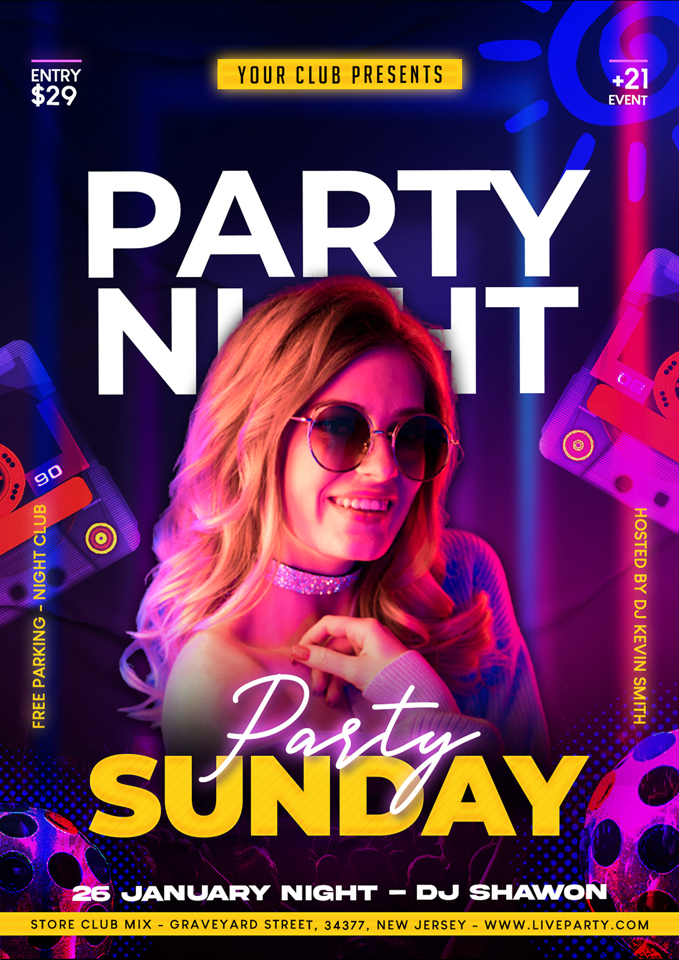 Advertising  banner club dj flyer music party party flyer rap Social media post
