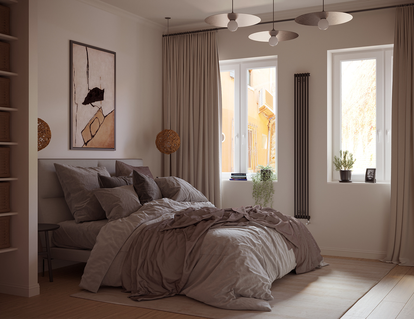 3D Visualization architecture visualization Render 3ds max corona CGI archviz interior design  bedroom