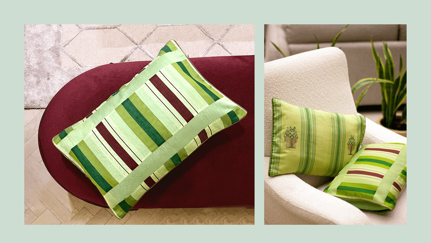 pillow photoshop chanderi textile design  Textiles tablerunner weaving design weaving loom