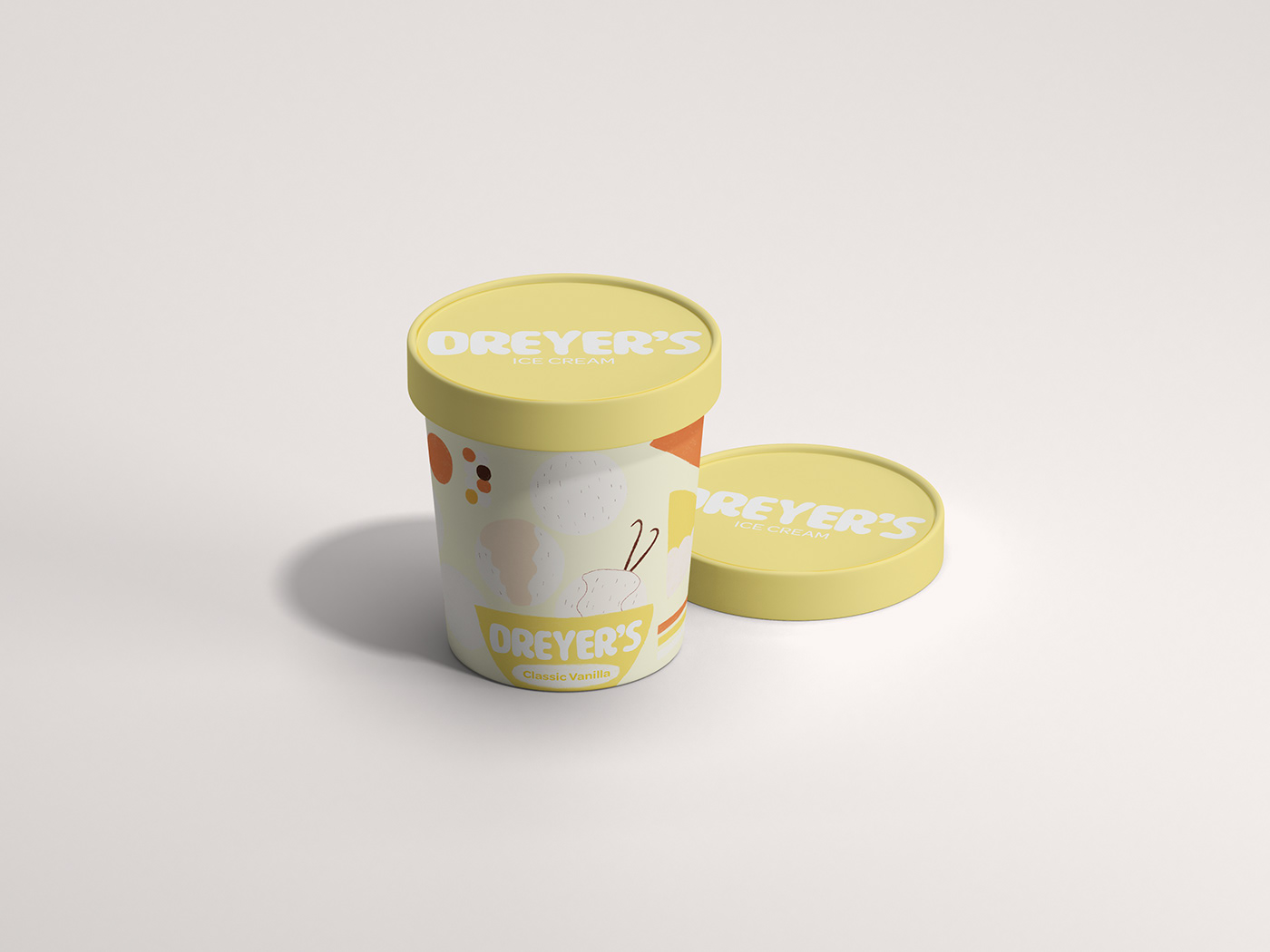 branding  design dreyers ice cream ILLUSTRATION  mock up