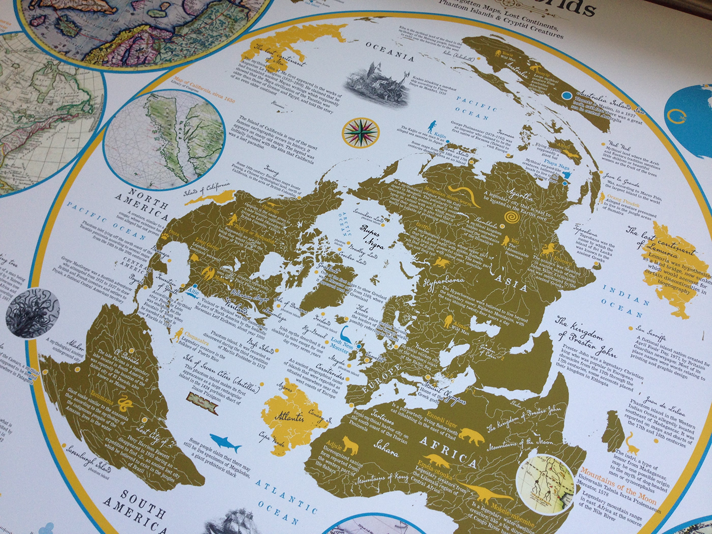 map poster lost continents Phantom Islands wall map Mapping mapmaker map design