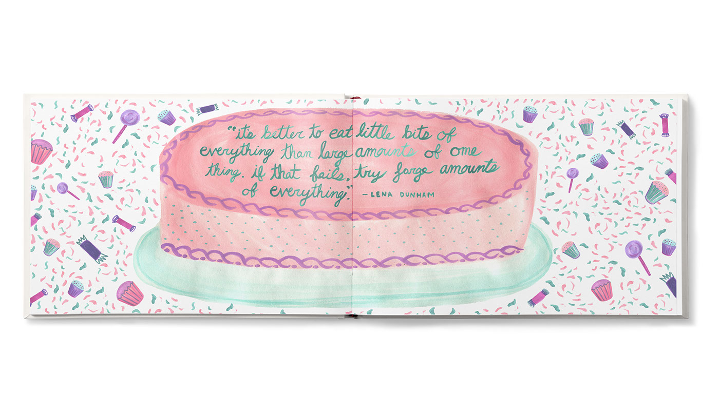 Quotes quotebook comedian Lenadunham MindyKaling illustrated type watercolor