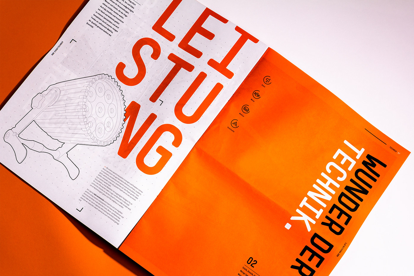 Corporate Design magazine editorial orange Icon Layout pattern Event fresh bold