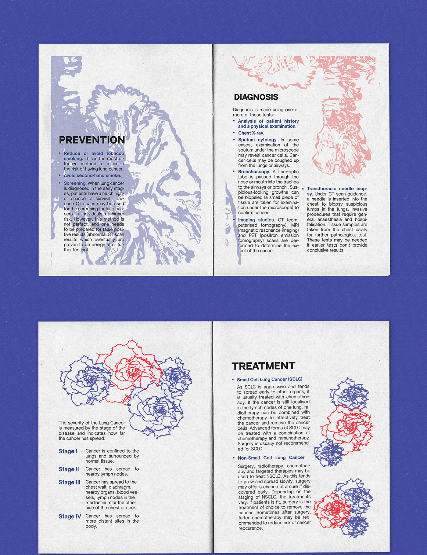 brochure cancer design graphic design  Layout Lung Cancer publication typography   Zine 