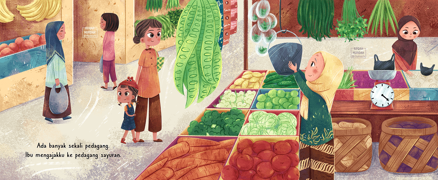 asian children illustration children's book kidlit kidlitart market Mercado Picture book shop store